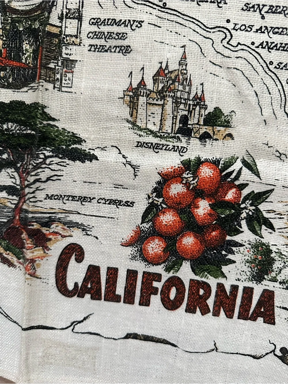 California Linen Souvenir Tea Towel